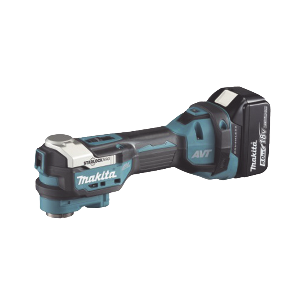 Multiherramienta Oscilante Inalámbrica de 18V, incluye 2 Baterías  BL1850B de 5.0 A, Cargador DC18RC, Accesorios y Estuche Makpac