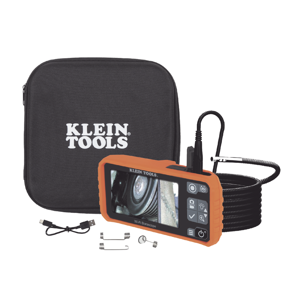 [ET19] Dual Cámara Boroscopio Pro 5.5mm 720p USB-C/Wi-Fi, y LCD 4.3 a Color, Cuello de Cisne Blindado 10 (3m) con Imán y 6 LED´s. Batería Io-Li Recargable. Ideal en Industria Automotriz, Electricidad, HVAC, Plomería