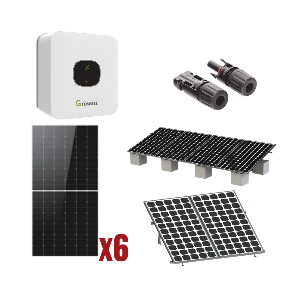 [MIC3300KIT1] Kit Solar Interconexion / 3kW 220Vca / Inversor GROWATT/ Montaje Incluido