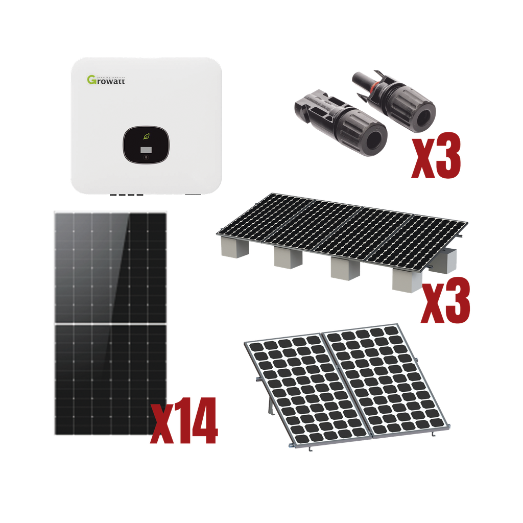 Kit Solar Interconexion / 8kW 220Vca / Inversor GROWATT / Montaje Incluido