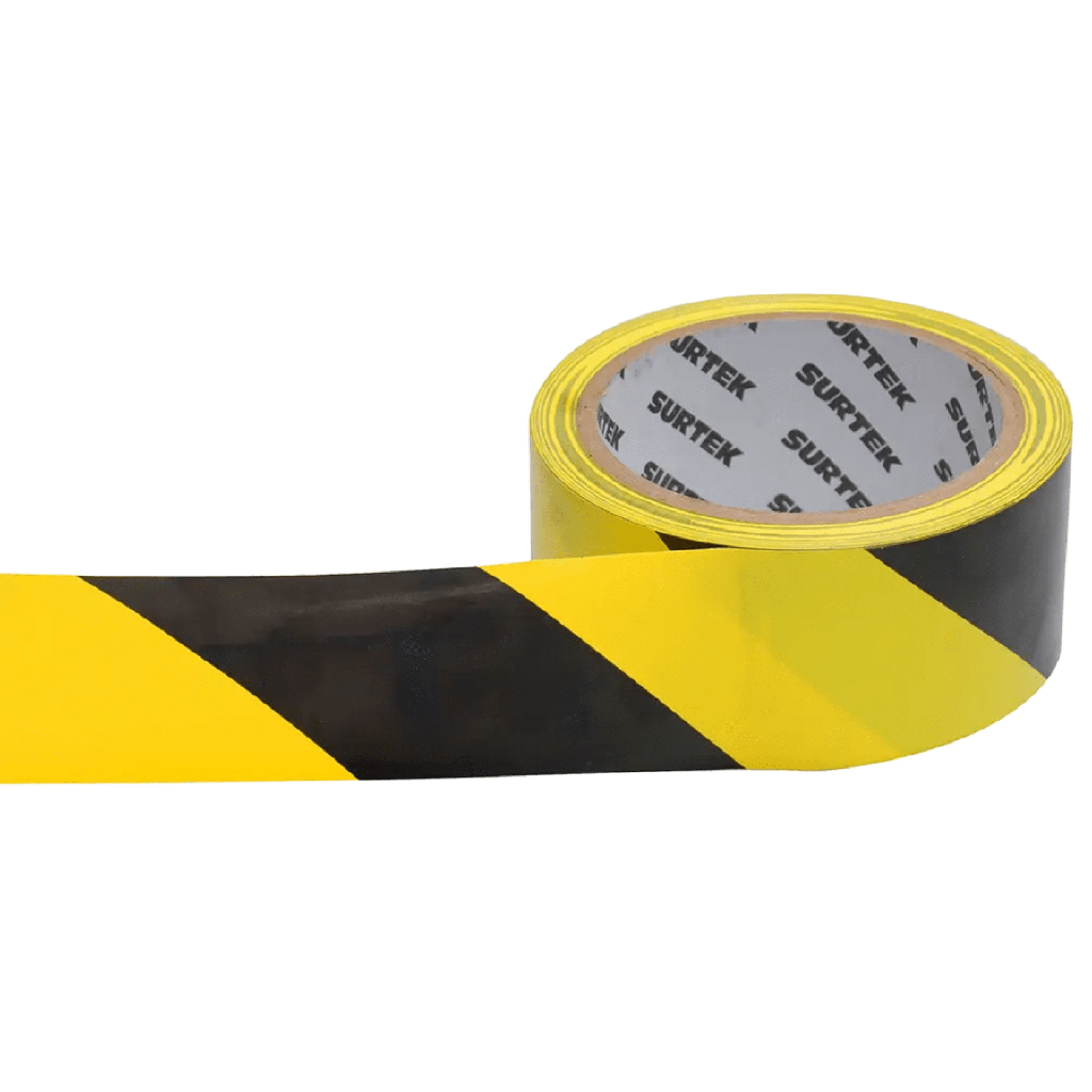 [SYS-138060] Cinta de Señalización / Adhesivo Acrílico / Espesor 0.105 mm / Colores Amarillo-Negro / Ancho 48 mm / Largo 18 m / Alta Visibilidad