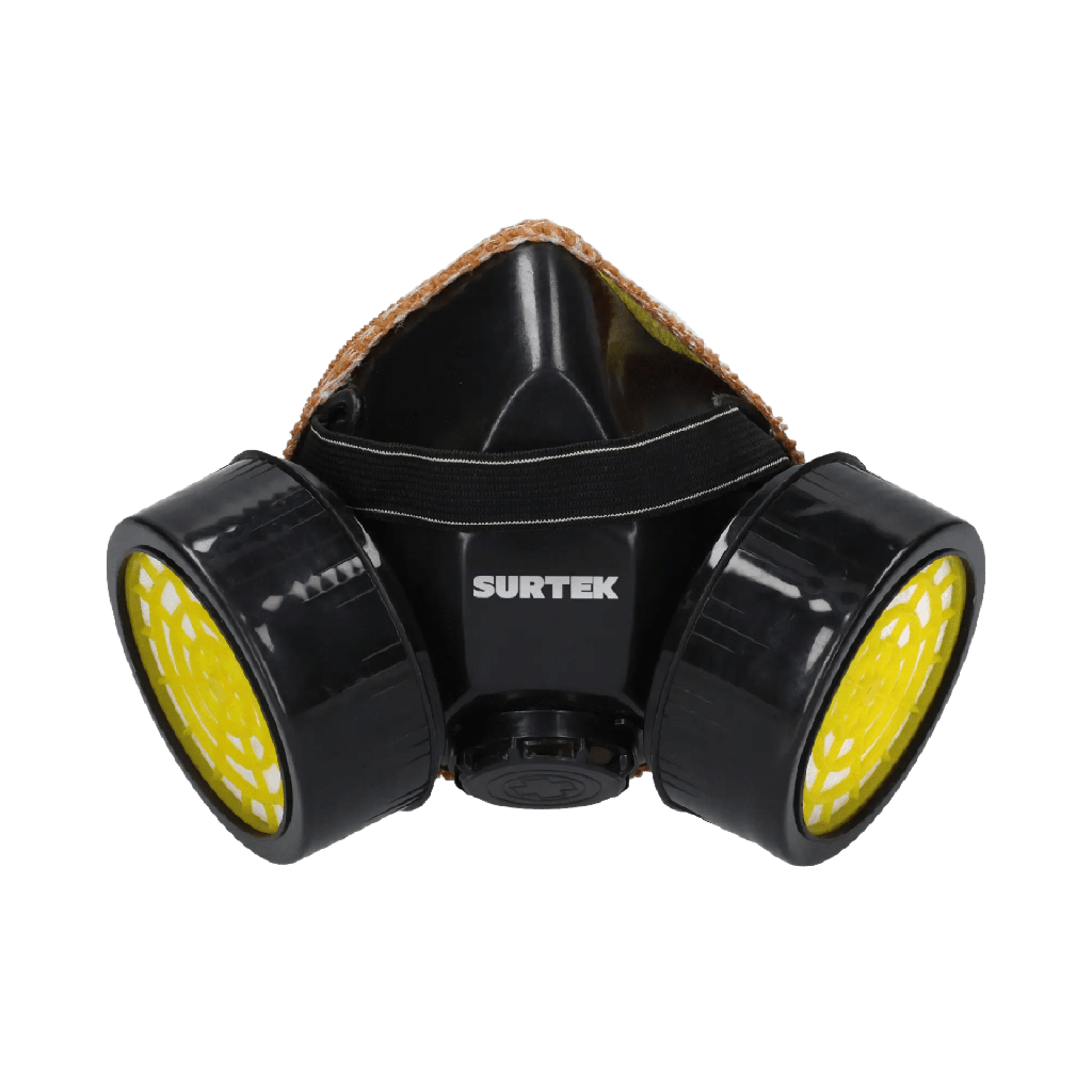 Respirador de Media Cara / Protección contra Contaminantes Aéreos / Diseño de Media Cara / Doble Cartucho Intercambiable / Incluye 2 Cartuchos para Vapores Orgánicos / Variedad de Filtros / Sellado Cómodo / Válvul