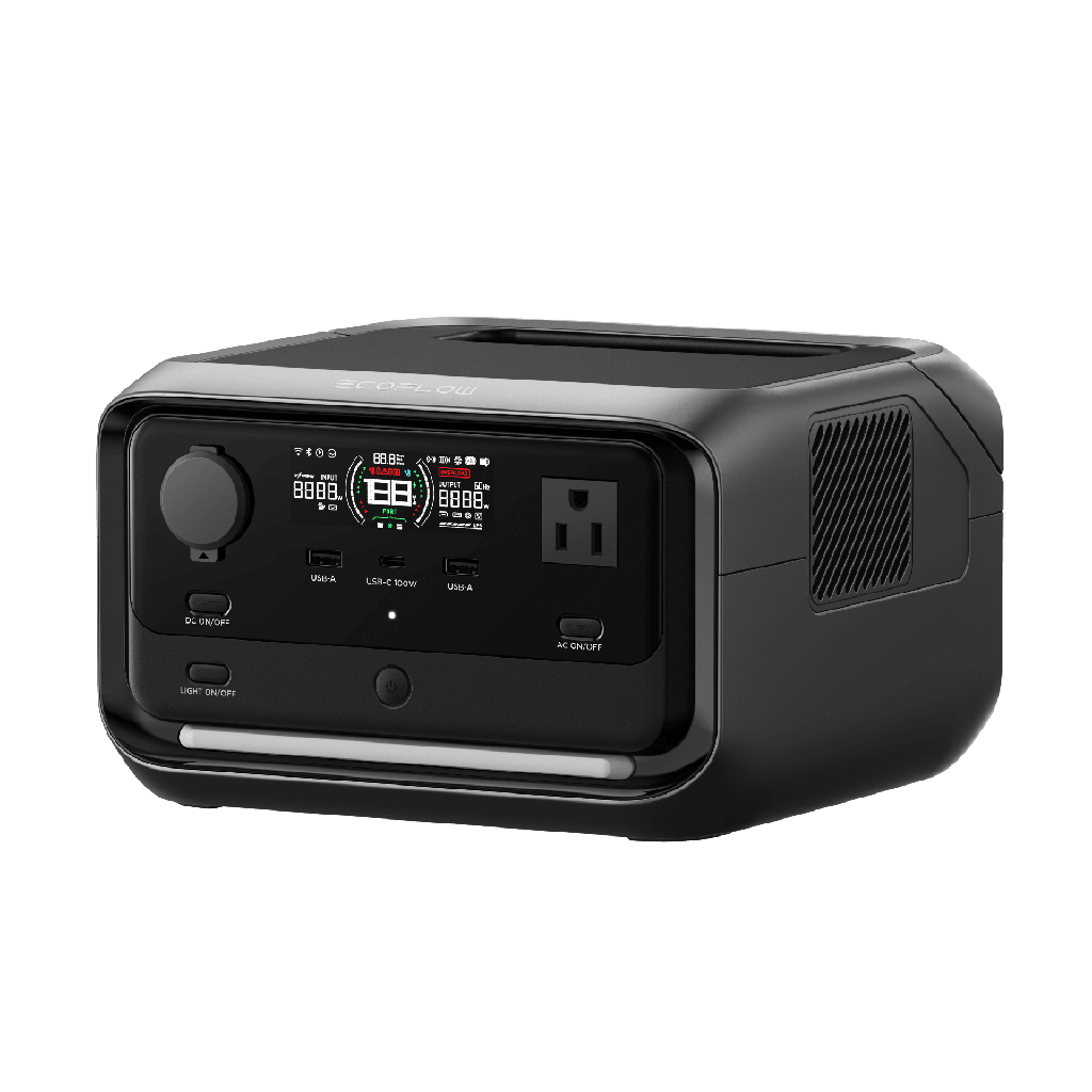 [EFR3PL] EcoFlow River 3 Plus | Estación de Energía Portátil 286Wh Litio LFP / 4 AC 800W (Max. 1600W) / 1 USB-C 100W / 3 USB -A 12W / Cargador de Coche 10A, 126W Max. / Conectividad WiFi y Bluetooth (App) / Carga Solar 220W Max.