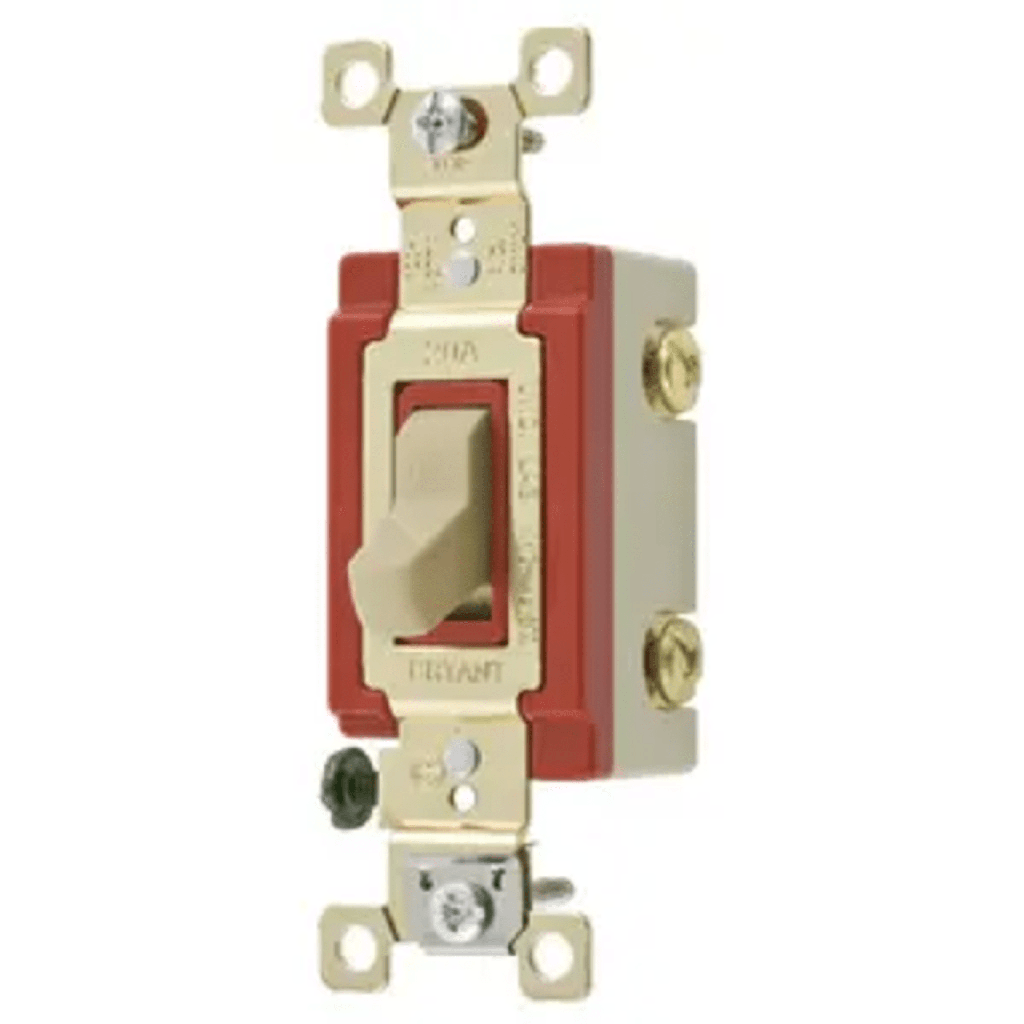 Interruptor de Palanca 20 A 120-277 V CA/ Grado Industrial/ Color Marfil.