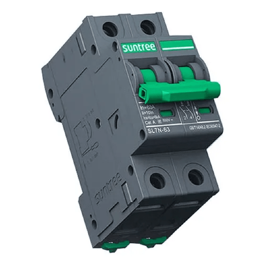 [SL7N63C20/2P] Protección Térmica/ Interruptor 2P, 20 A, Corriente Directa 800 Vcc para Aplicación Fotovoltaica Montaje Riel DIN