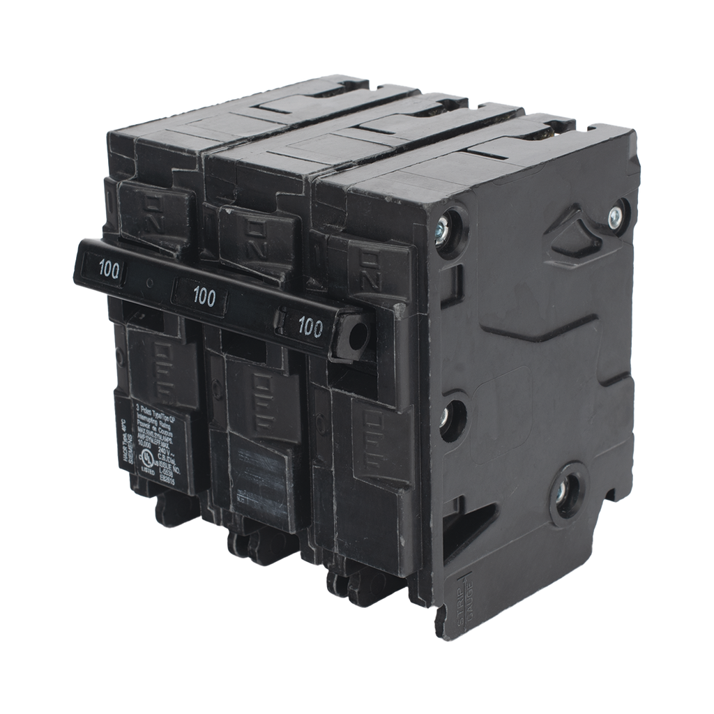 Interruptor automático enchufable tipo QP 3 polos, 100 amp.