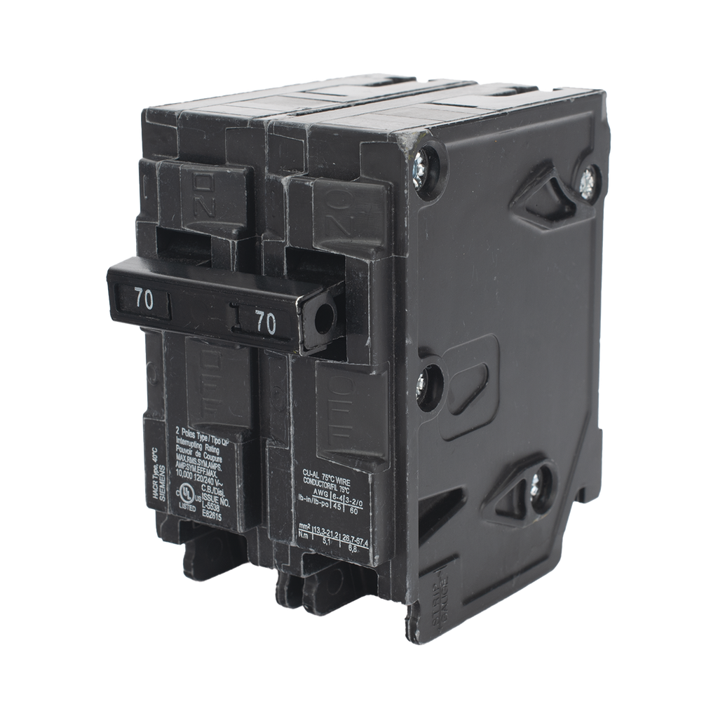 Interruptor automático enchufable tipo QP 2 polos, 70 amp