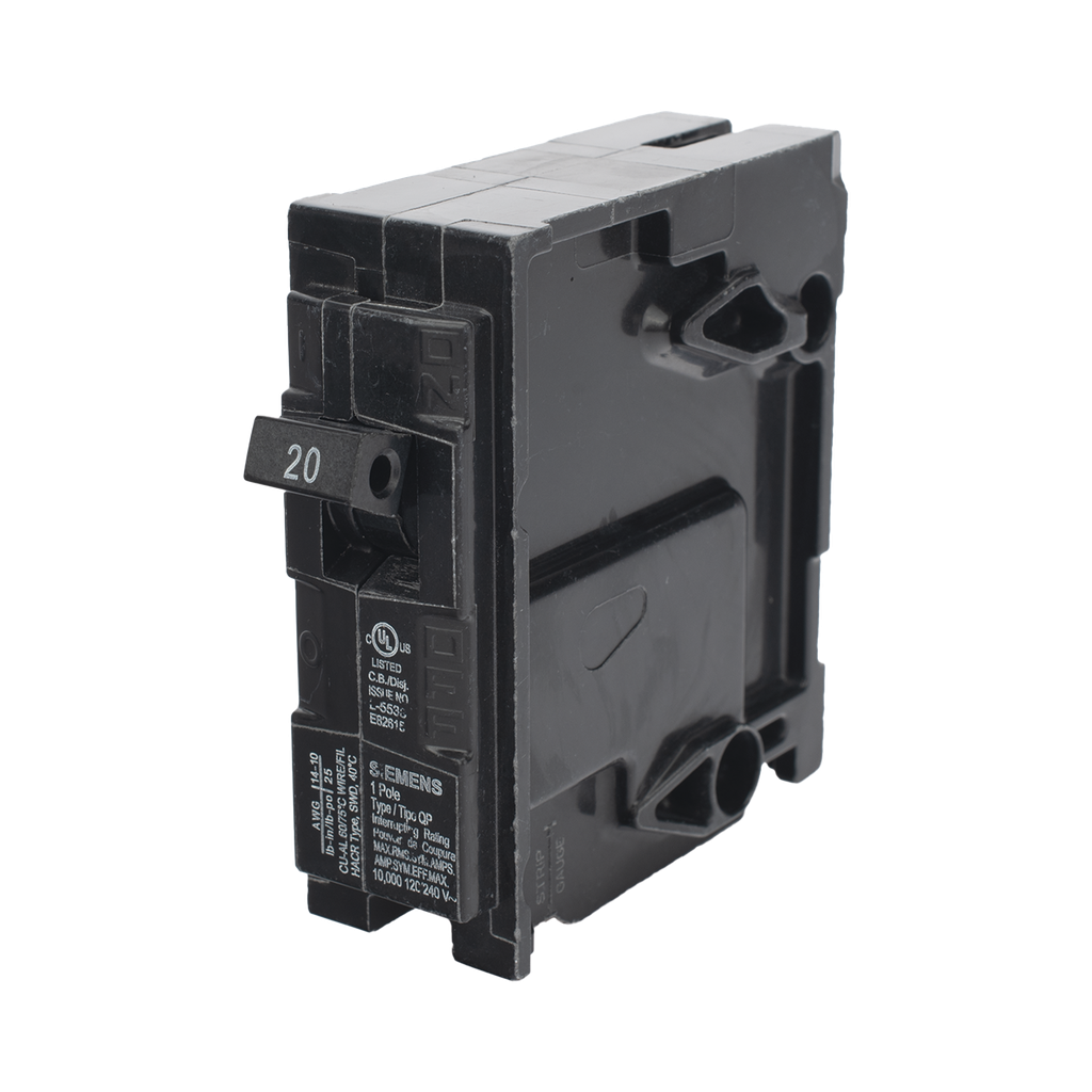 Interruptor automático enchufable tipo QP 1 polos, 20 amp