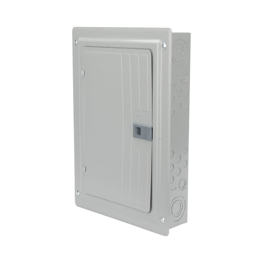 Centro de carga trifásico 3 Fases, 4 Hilos para interruptores QP, de 12 polos - 24 circuitos, 120/240vca, Barras de aluminio 125 Amp, Nema 1, uso interior. Incluye tapa.