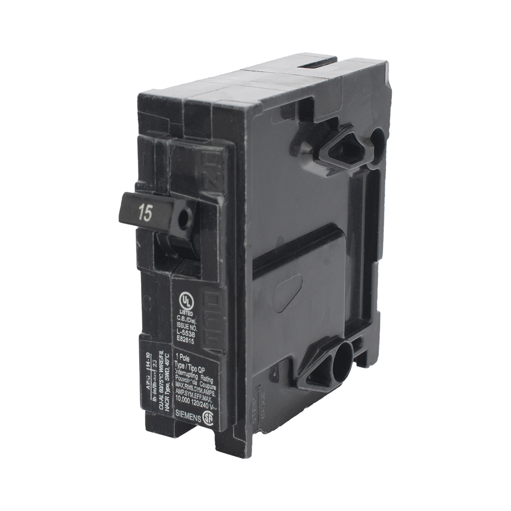 Interruptor automático enchufable tipo QP 1 polo, 15 amp.