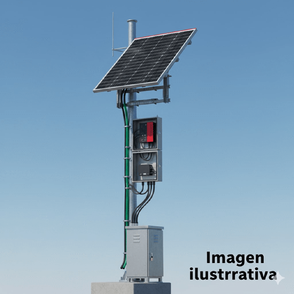 [PL1224GRCV2] Kit Solar de 35 W con PoE 802.3af y PoE Pasivo 24 Vcc para una Cámara IP y un Radio Ubiquiti airMAX o Cambium ePMP.