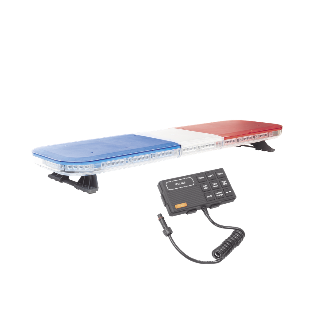 [X67RB] Barra de luces de 47 rojo/azul, 88 LED, con control de tráfico en color rojo/azul, ideal para equipar unidades de seguridad pública