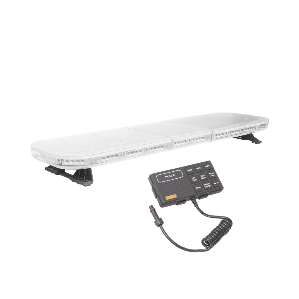 [X67-RBA] Barra de luces de 47 rojo/azul, 88 LED, con control de tráfico en color ámbar, ideal para equipar unidades de seguridad publica