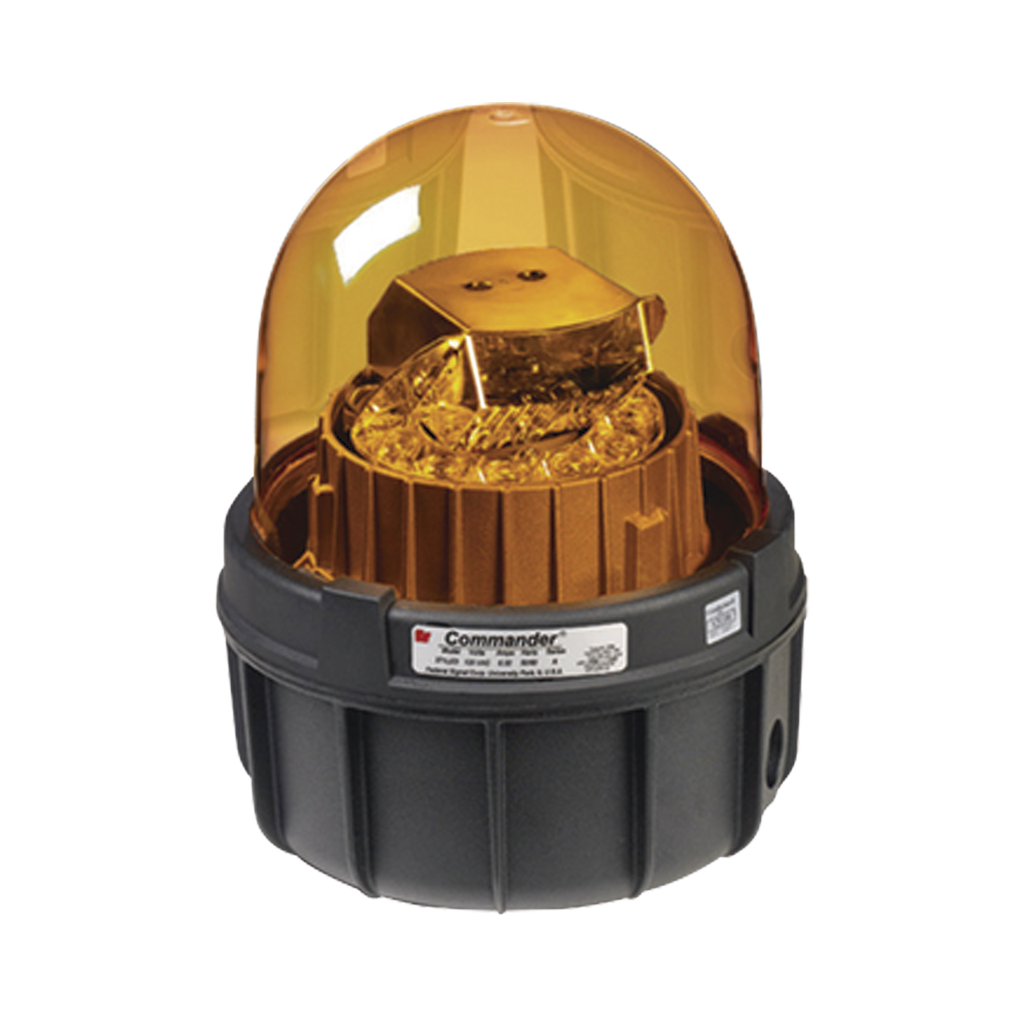 [371LED-120-A] LED de advertencia giratorias Commander®, Tipo 4X, carcasa IP66 Listado por UL y cUL , 120 VCA, color ámbar, Para Ubicaciones y Ambientes Peligrosos
