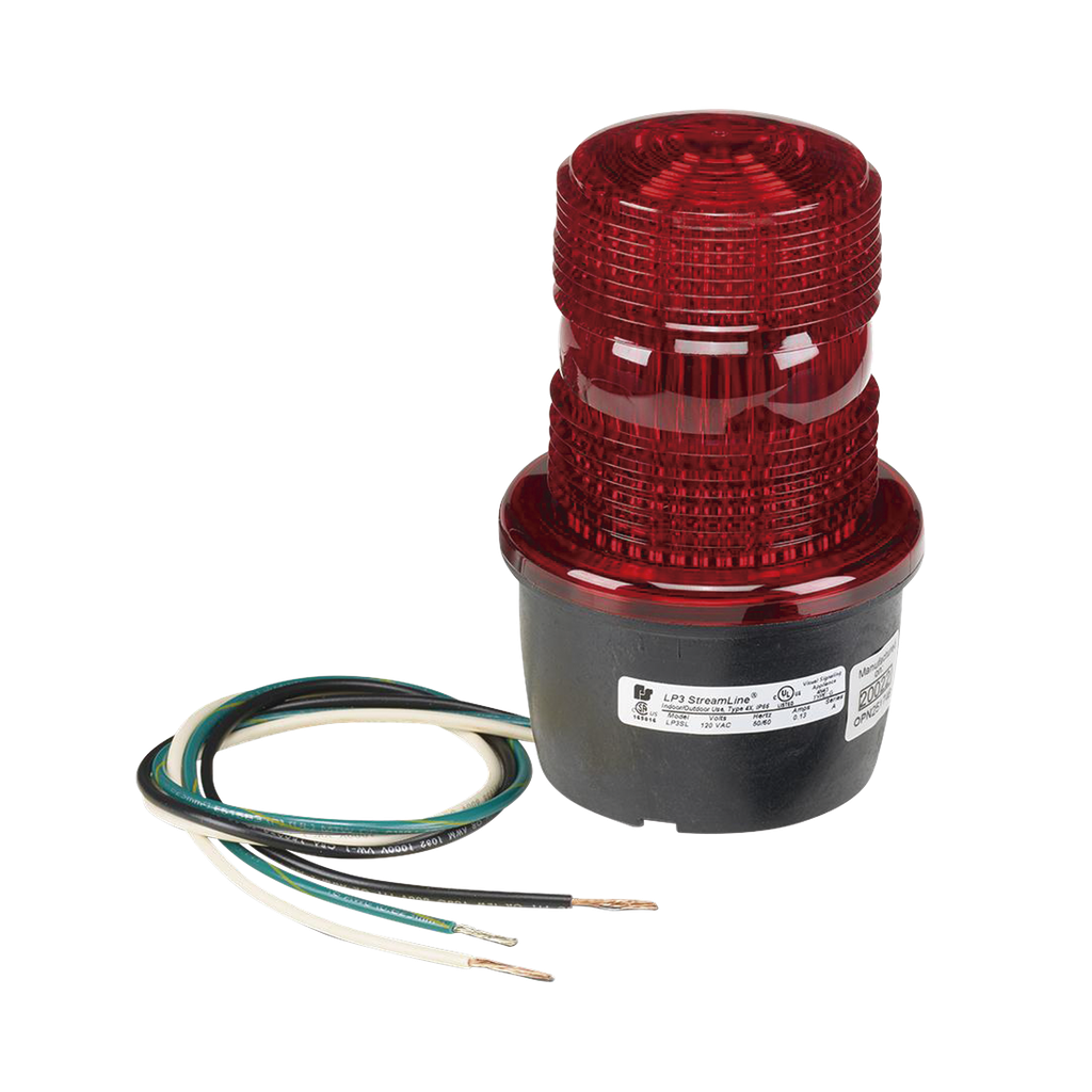 [LP3TL120R] Luz de advertencia LED serie Streamline, 120 Vca, montaje tipo t, rojo