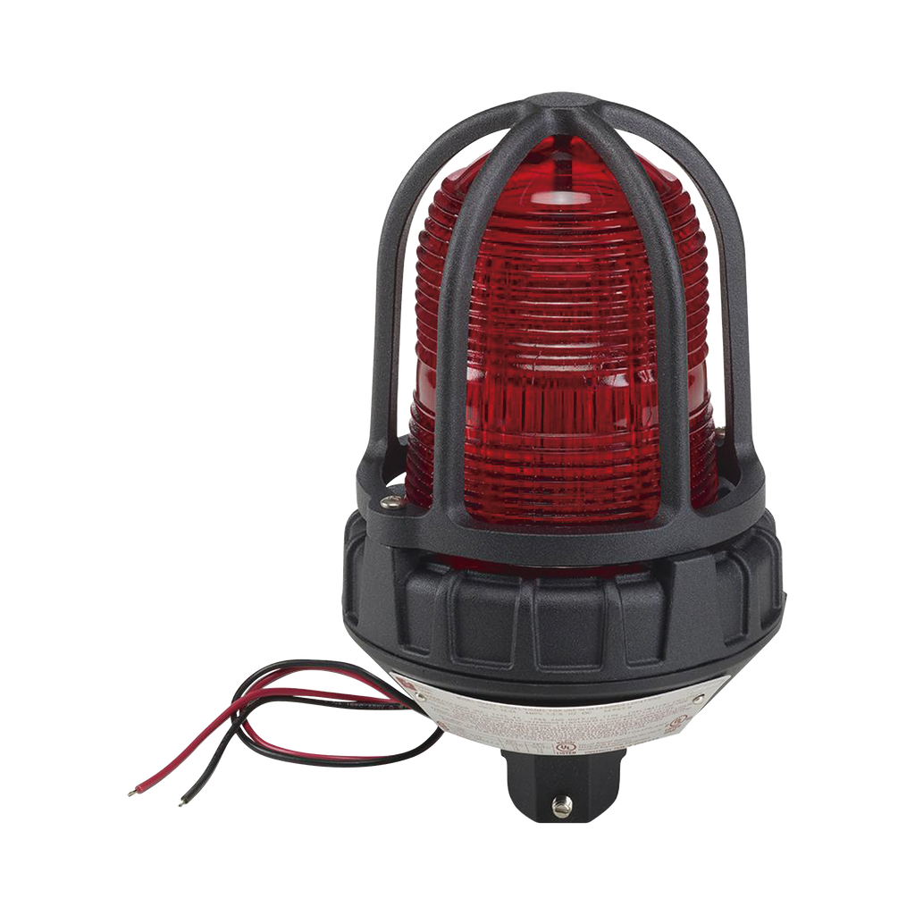 [151XST-012-024-R] Luz estroboscópica para ubicaciónes peligrosas,  montaje tipo tubo, 12-24 VCD, color Rojo