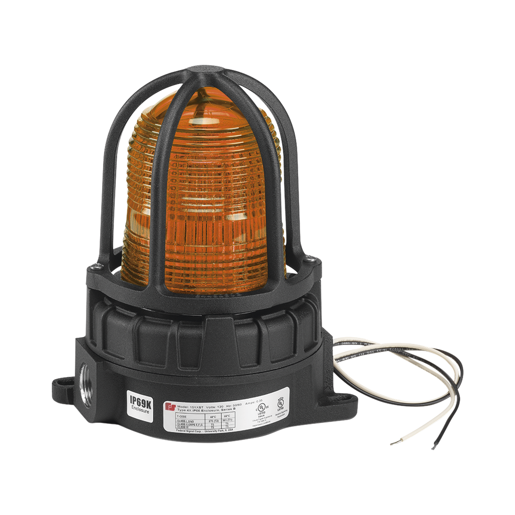 Luz de advertencia LED para ubicaciones peligrosas, montaje para superficies, 24 VCD, color Ámbar