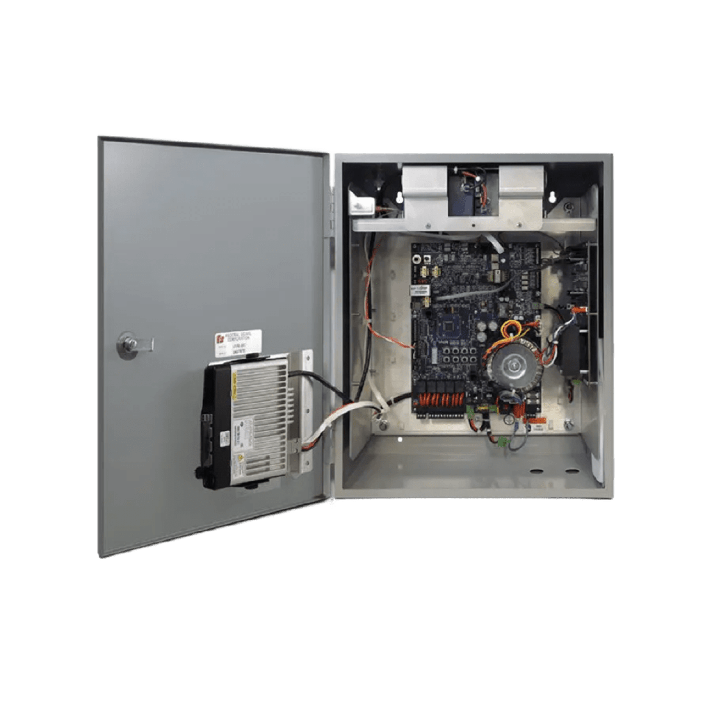 [UVRI-B100] UltraVoice® UVRI-B: Controlador de 12 VCC con Autodiagnóstico y Amplificador Opcional de 100W