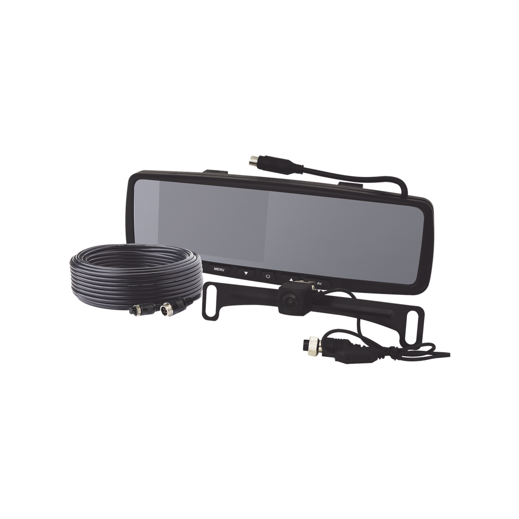 [EC4210BK] Sistema alámbrico de reversa con cámara y monitor de 4.3 pulgadas, Incluye cámara para placa de  170°