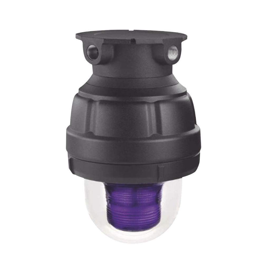 [27XST-024-M] Luz estroboscópica a prueba de explosiones UL y cUL para Clase I, División 1, Grupo C y D; Clase I, División 2, Grupos A y B; Clase II, División 1, Grupos E, F y G; Clase III , 24 Vcd, color Magenta, montaje no incluido