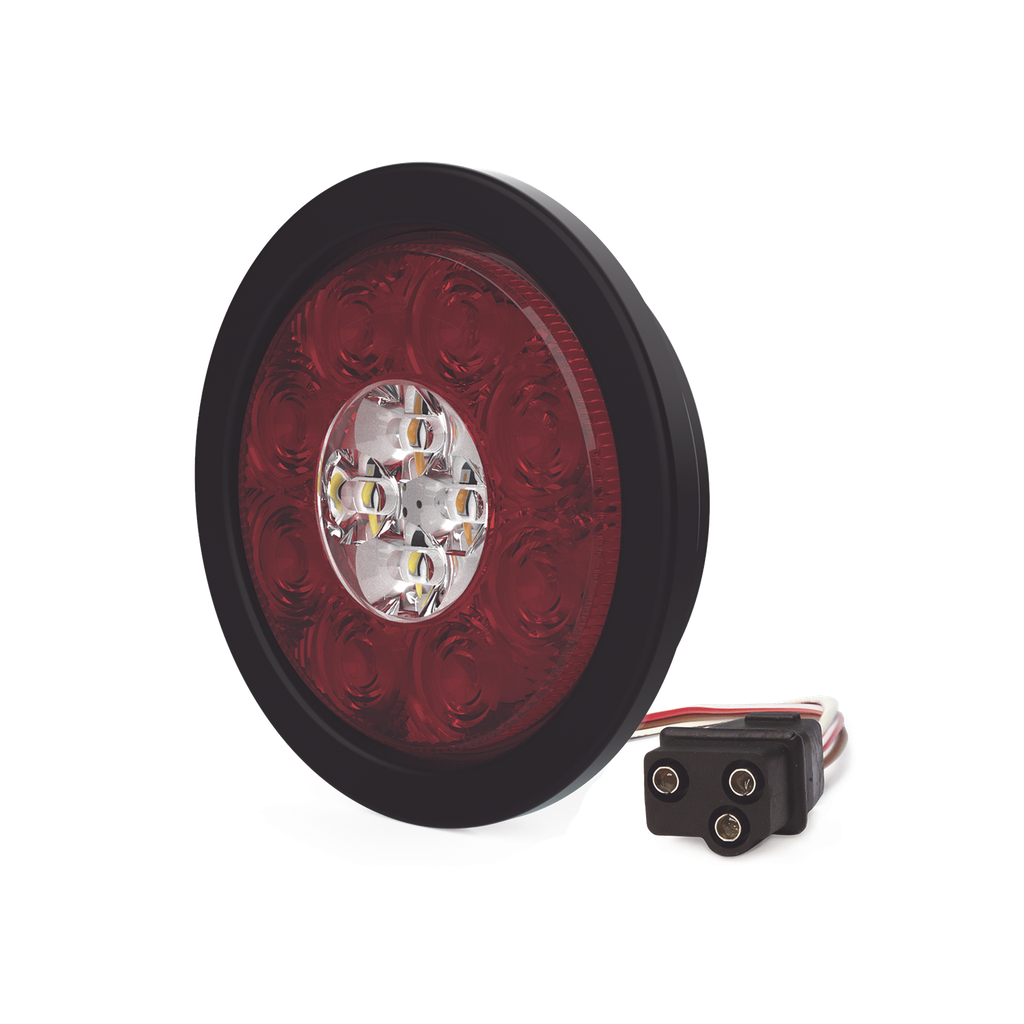 [ED3040AW] Plafón Circular de 5.4 Para Camiones de Transporte, 16 LED Ultra Brillantes, Color Rojo/Claro/Ambar