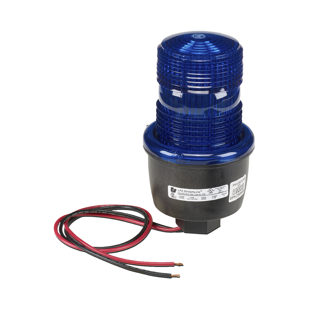 [LP3PL-024-B] Luz de advertencia LED serie Streamline, 24 Vcd, montaje en tubo, azul