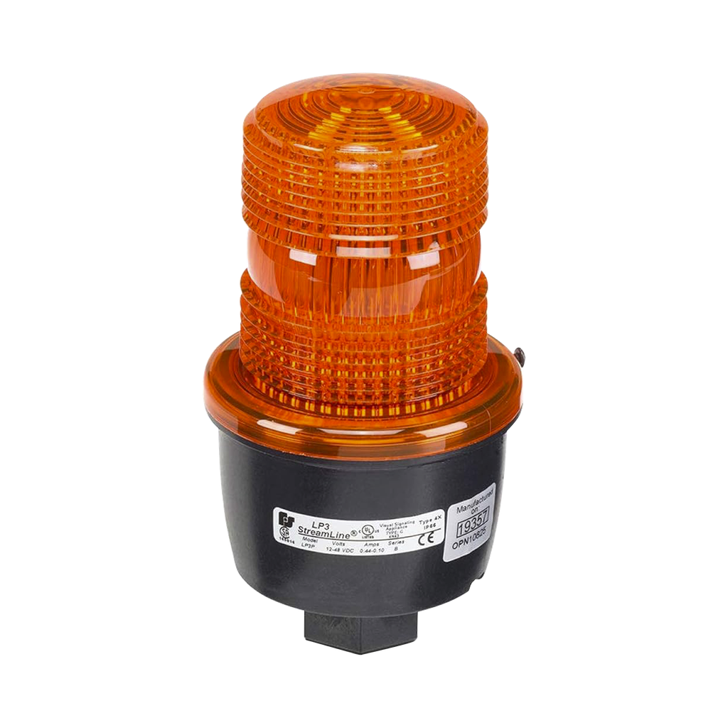 [LP3P012048A] Luz de advertencia LED serie Streamline, 12- 48 Vcc, ambar