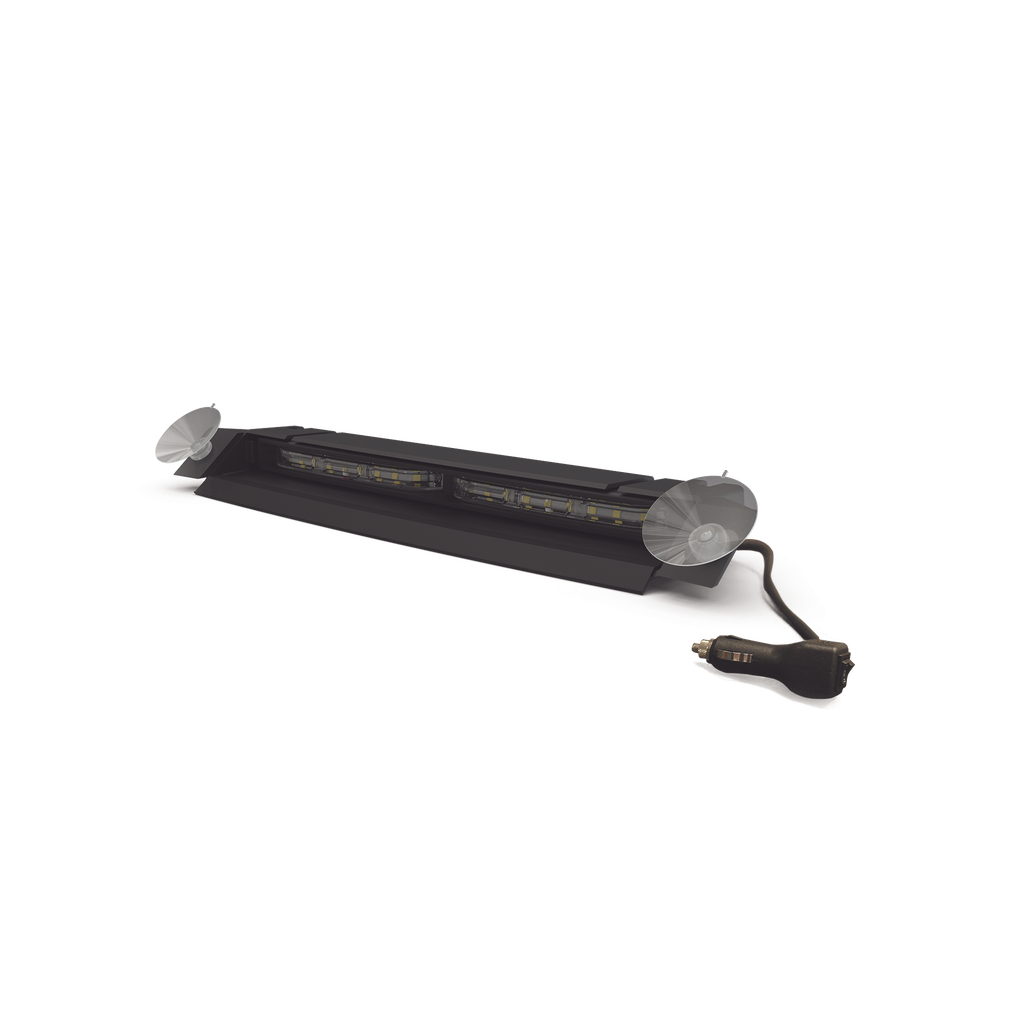 Luz de Visera, 12-24 Vcc con enchufe vehicular, doble cabezal, dual color, rojo/blanco/azul/claro