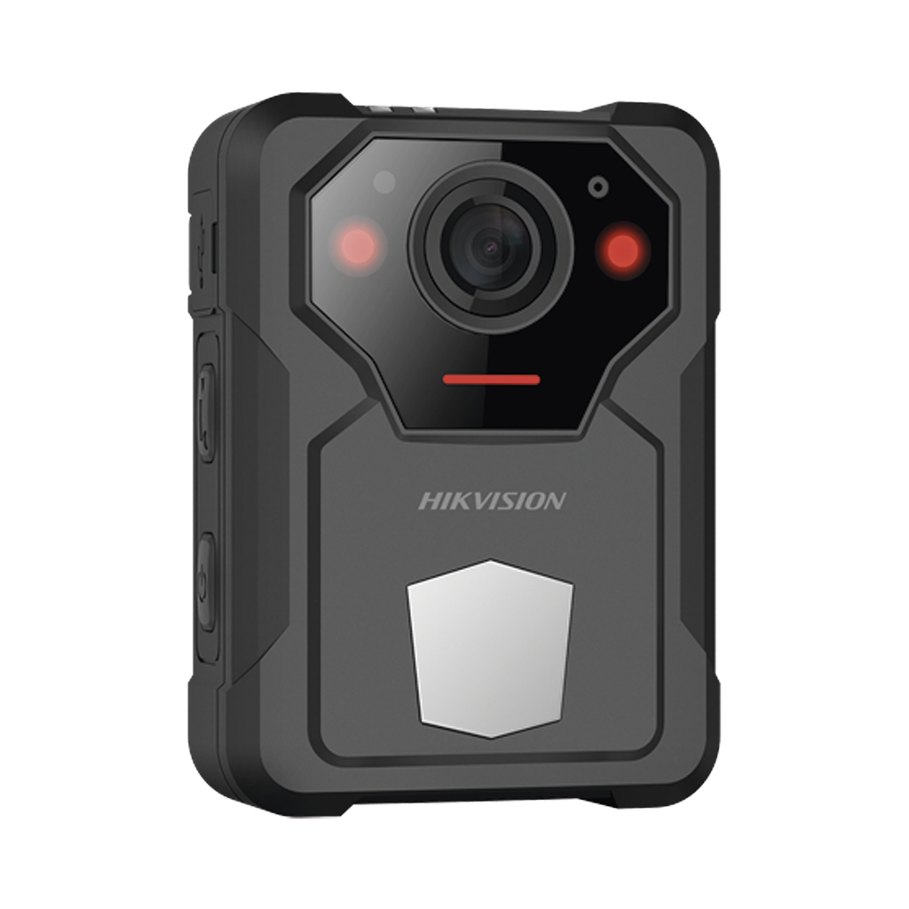 DS-MCW406/128G Body Camera Portátil / Grabación a 2K (4 Megapixel) / Pantalla 1.77 TFT / Fotos de Hasta 40 Megapixel / IP67 / H.265 / 128 GB de Almacenamiento / Microfono Integrado