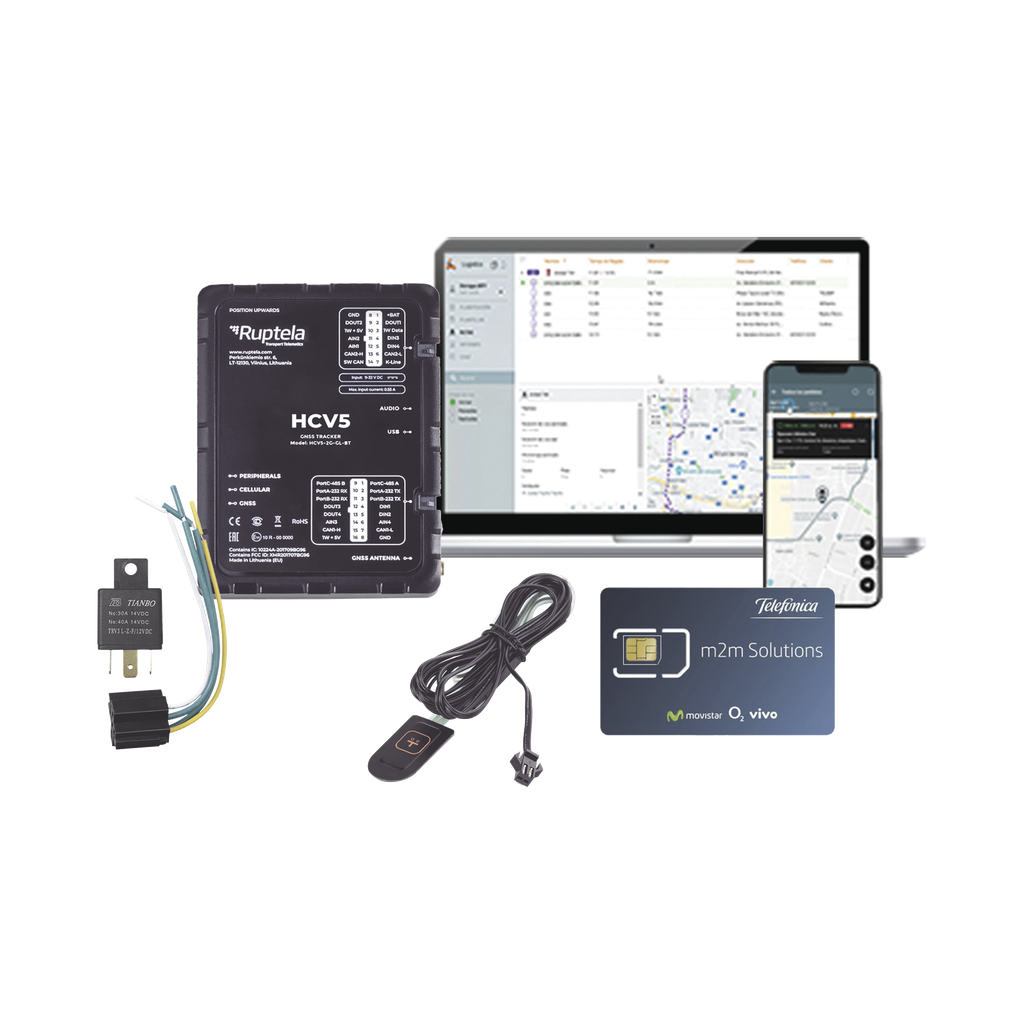 [HCV5KIT2] Kit de Localizador 4G LTE CATM1/ Incluye 1 MICROSIM25GPS y servicio de datos por 1 año / 1 EPCOMGPSMENSUAL / RELAY / Botón SOS