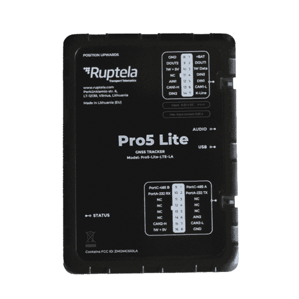[PRO5LITE] Tracker GPS Pro5 Lite / LTE CAT1 bis (4G), GSM (2G) / Lectura de Datos CAN / Monitoreo de Audio, Temperatura y Combustible / Pequeño con Nano SIM / Conectividad BLE / Protección Avanzada