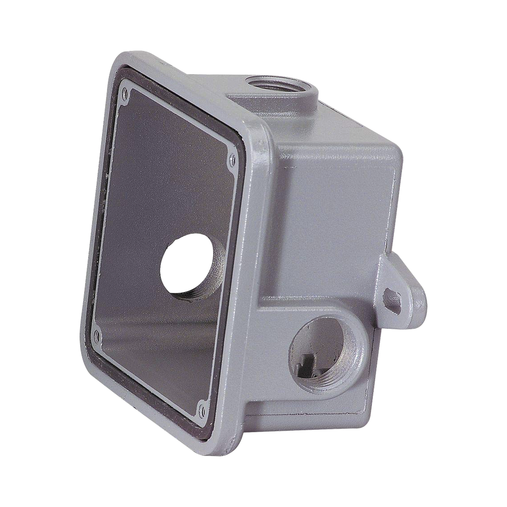 [WB] Caja trasera resistente a la intemperie,  metálica, gris, accesorio federal signal