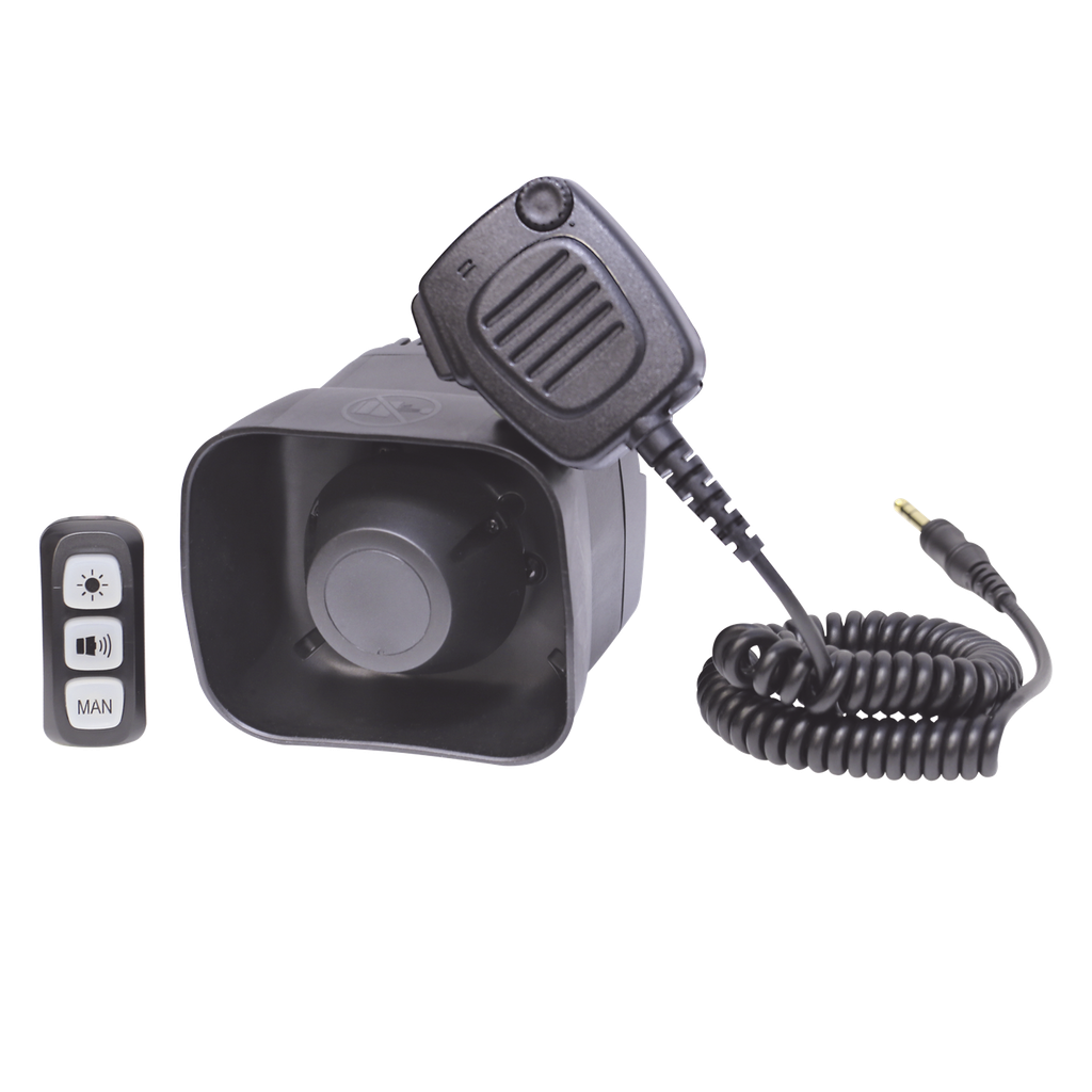 Sirena/Bocina Compacta Para Motocicleta de 30 Watts, Incluye Controlador y Microfono