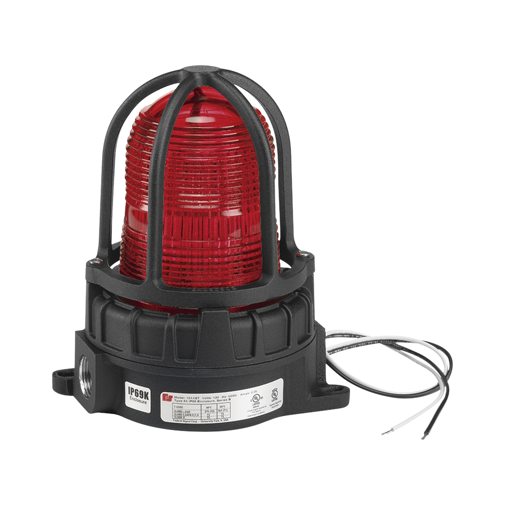 [191XLS-120240-R] Luz de advertencia LED color Rojo para ubicaciones peligrosas, montaje para superficies, 120/240Vca,