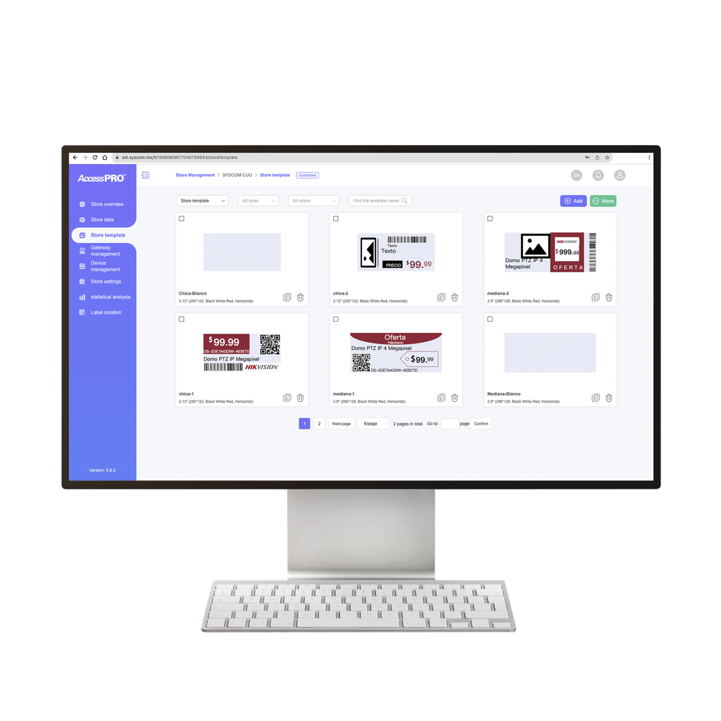 [AP-TAG-CLOUD/1S-1Y] Licencia Anual Para Gestión de AccessPro ESL Cloud / Etiqueta de Tinta Electrónica / ESL / 100% Nube / 1 Tienda