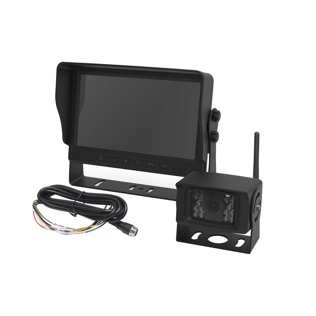 [K7000BWK] Sistema Profesional Inalámbrico de Cámara de Reversa y Monitor para Vehículos de Trabajo y Montacargas