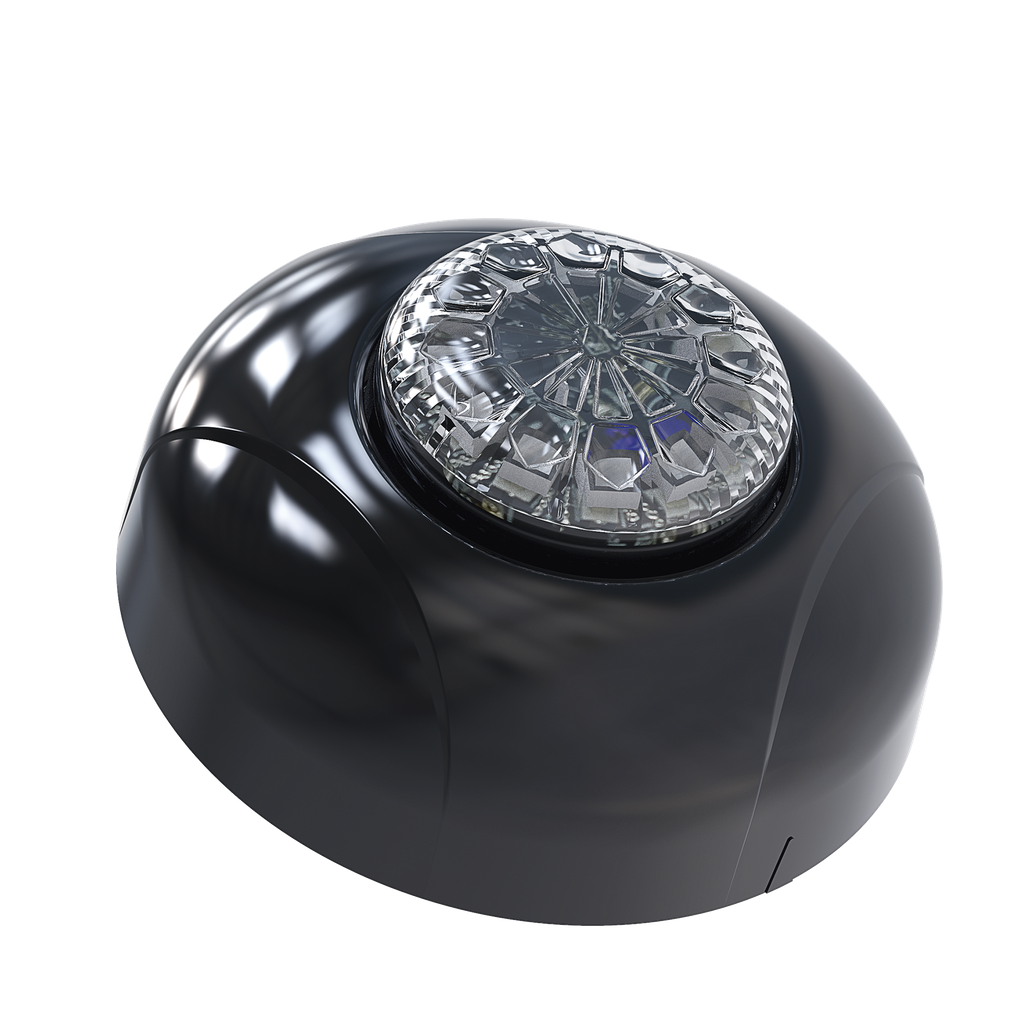 [SPF12RB] Estrobo Oculto de 12 LED, Brida negra, 12 Vcd, Rojo/Azul, Lente transparente