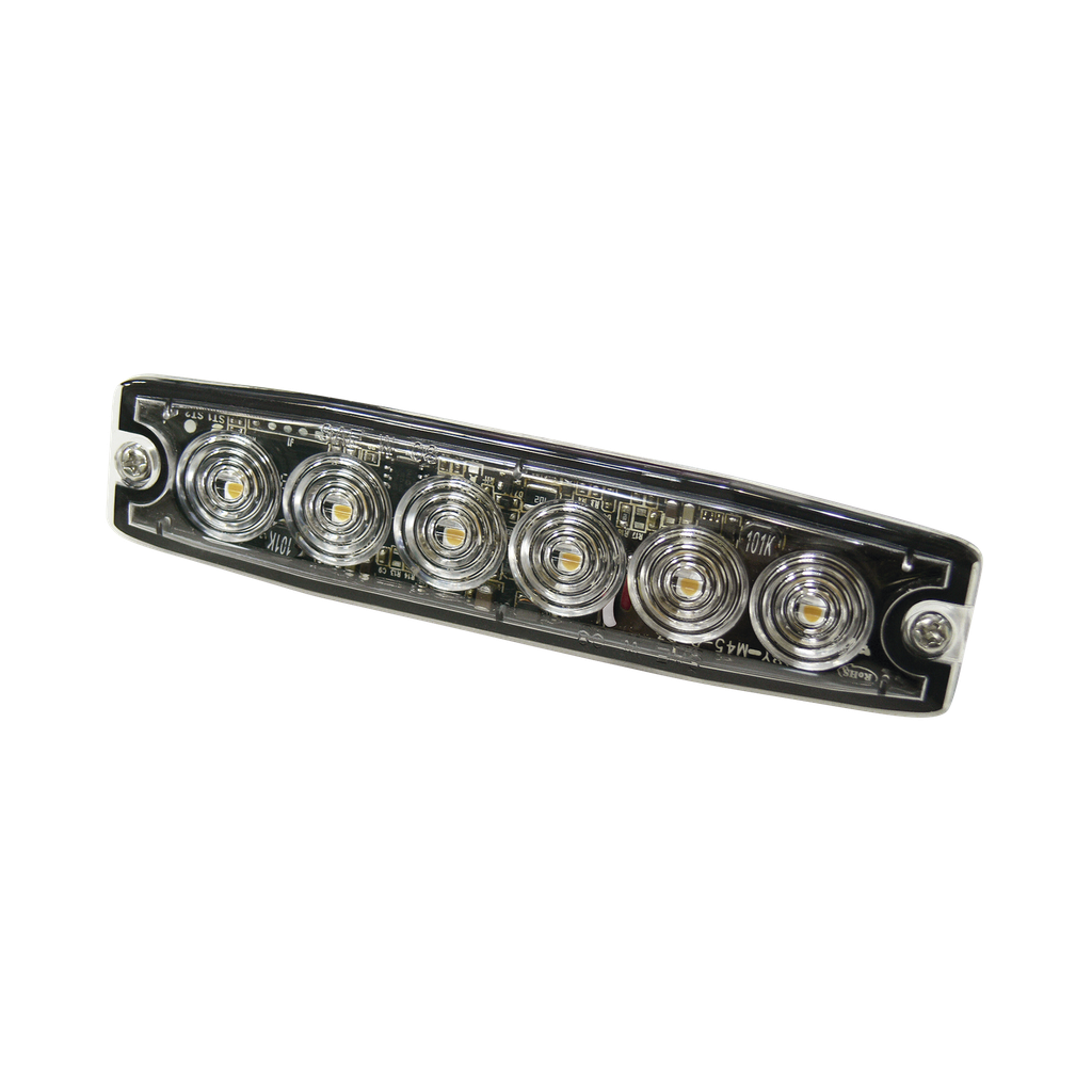 [SPL6A] Luz Auxiliar de 6 LED, ámbar, SAE Clase I, lente transparente