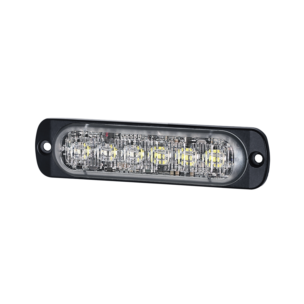 [SP12RB] Luz Auxiliar de 12 LED, Rojo/Azul, SAE, Bisel Negro, Lente Transparente