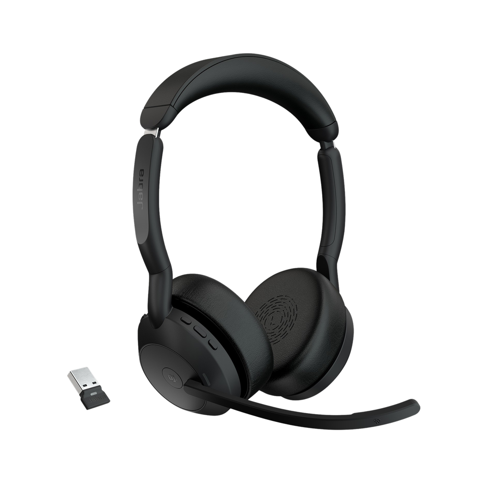 [EVOLVE255STEREOMSA] Jabra Evolve2 55, Auricular stereo versión MS, dongle USB-A con cancelación de ruido (25599-999-999)