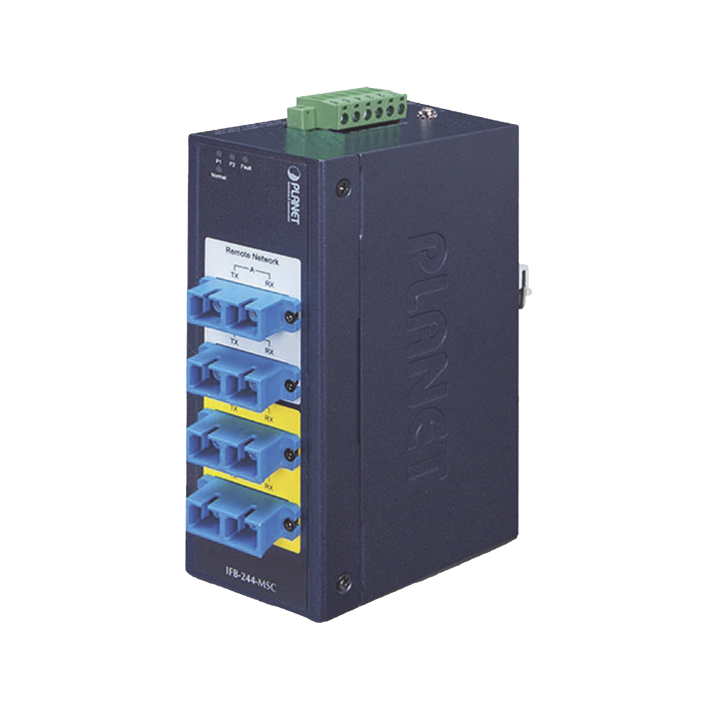 [IFB-244-MSC] Switch Industrial Bypass de Fibra Optica Multimodo con Conector SC de 2 Canales