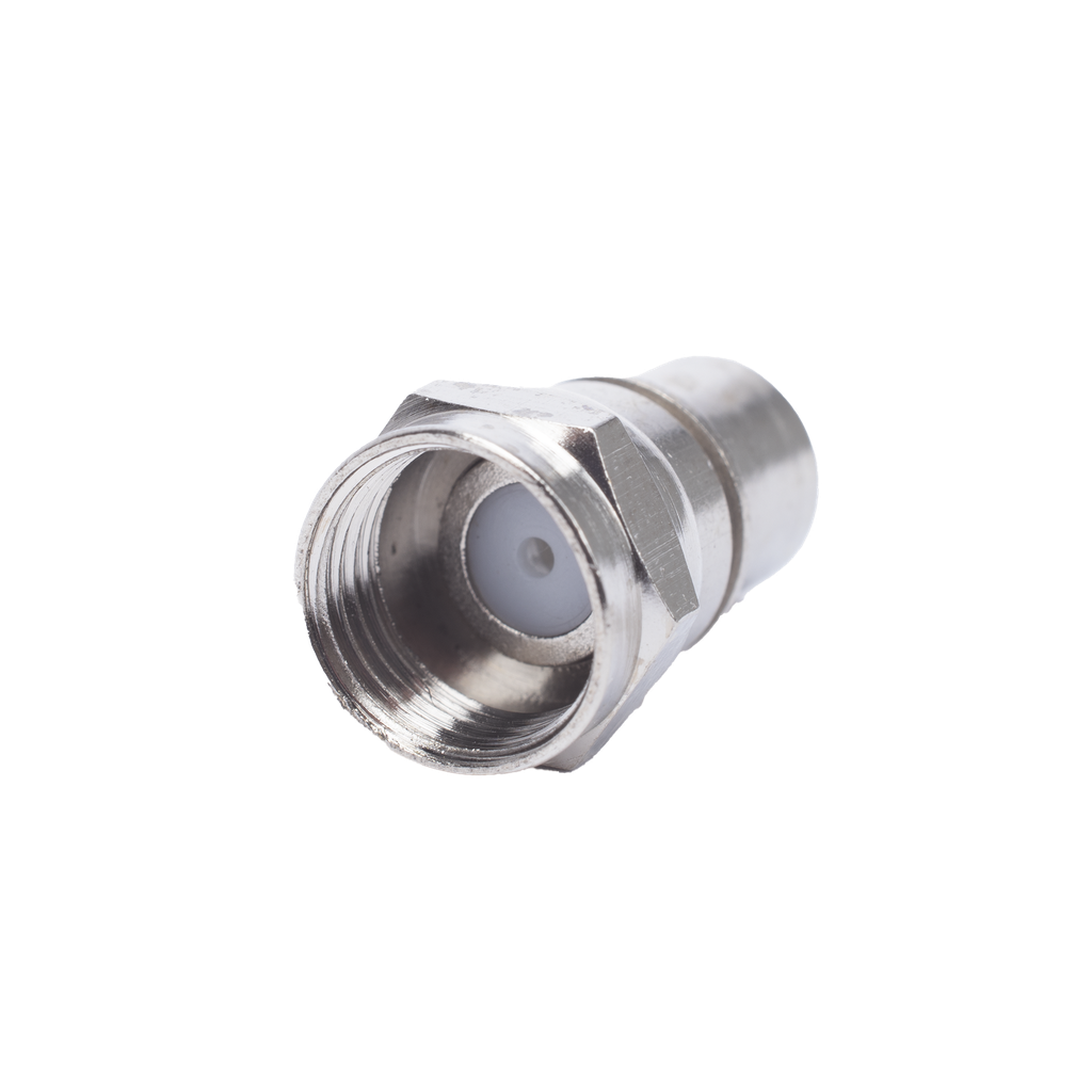 [TT-CON-537] Conector F Macho, Plegable con PIN para Cable RG-6, Cuerpo de Bronce Niquelado.