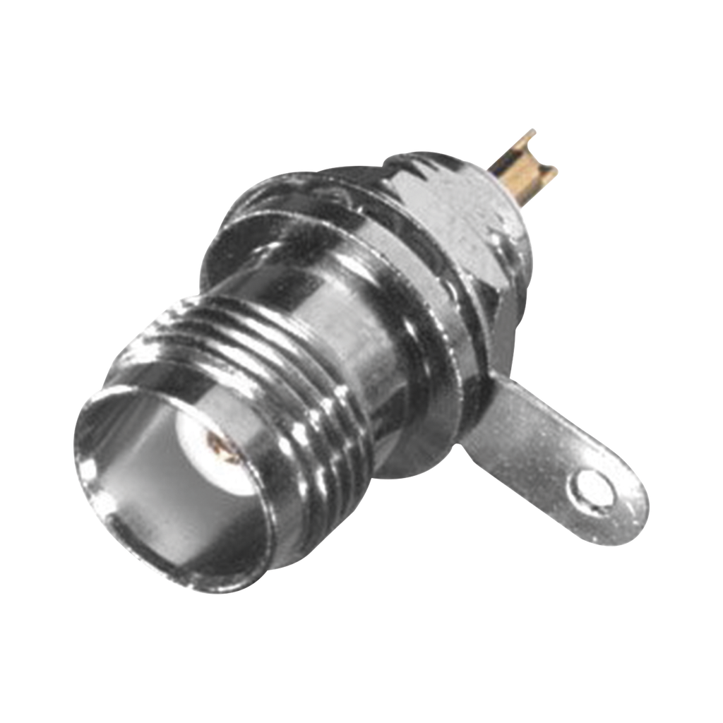 [RT-1211-1] Conector TNC Hembra de Rosca Izquierda para Panel Frontal, Níquel/ Oro/ Teflón.