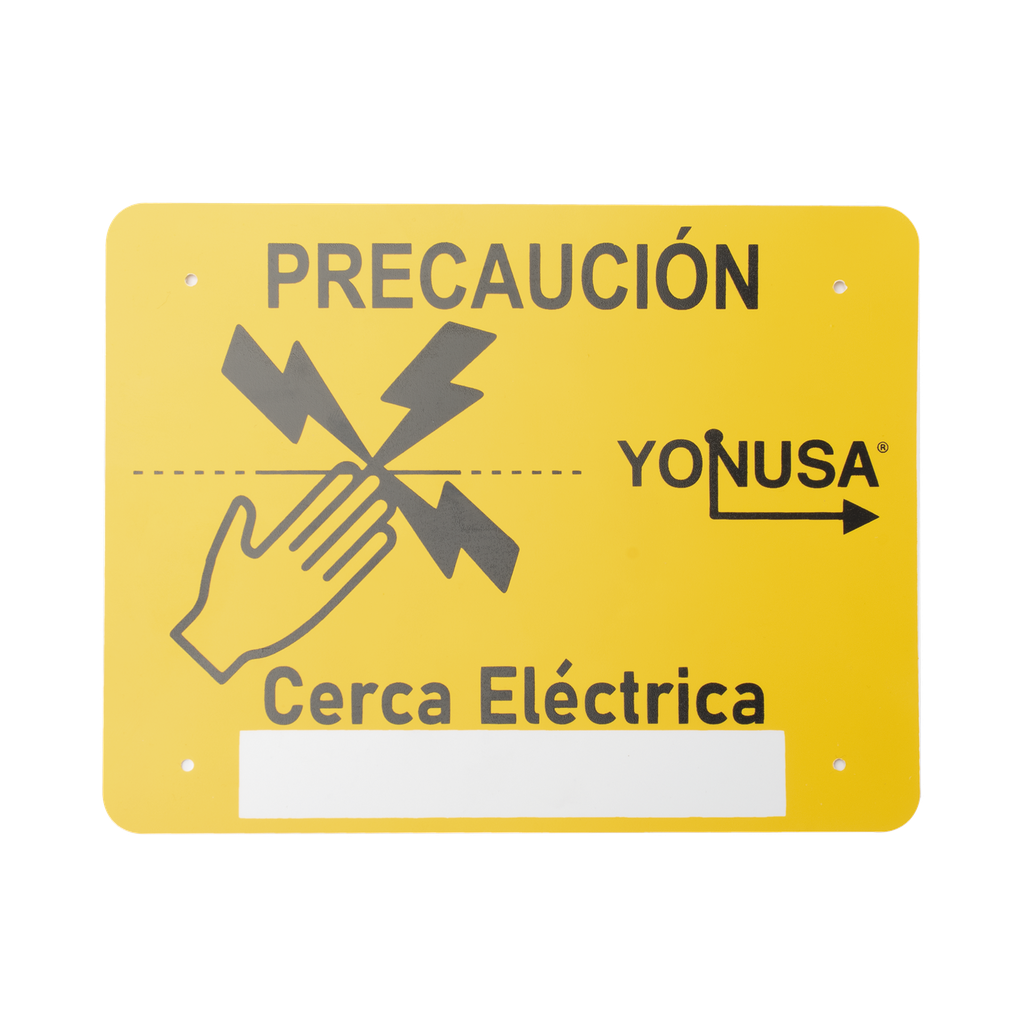 [SYSLETV2] Letrero de PRECAUCION para cercas electrificadas (21.8 x 17 cm)