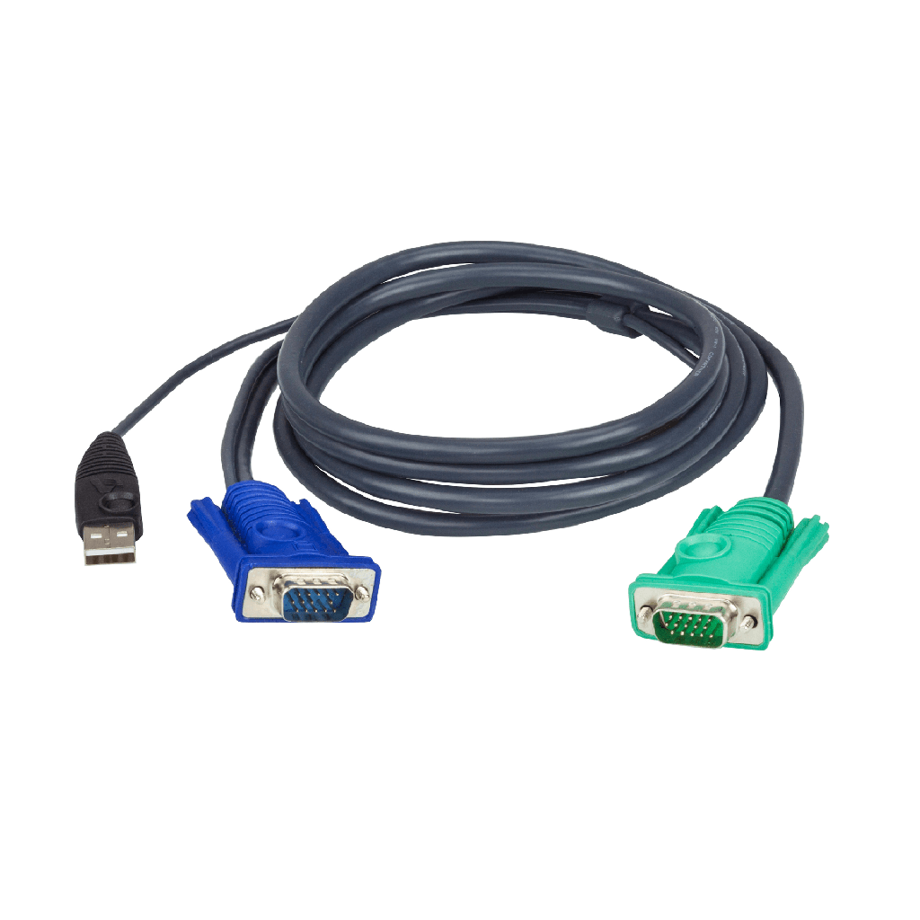 [2L-5203U] Cable KVM | USB con SPHD | 3 en 1 | De 3 m