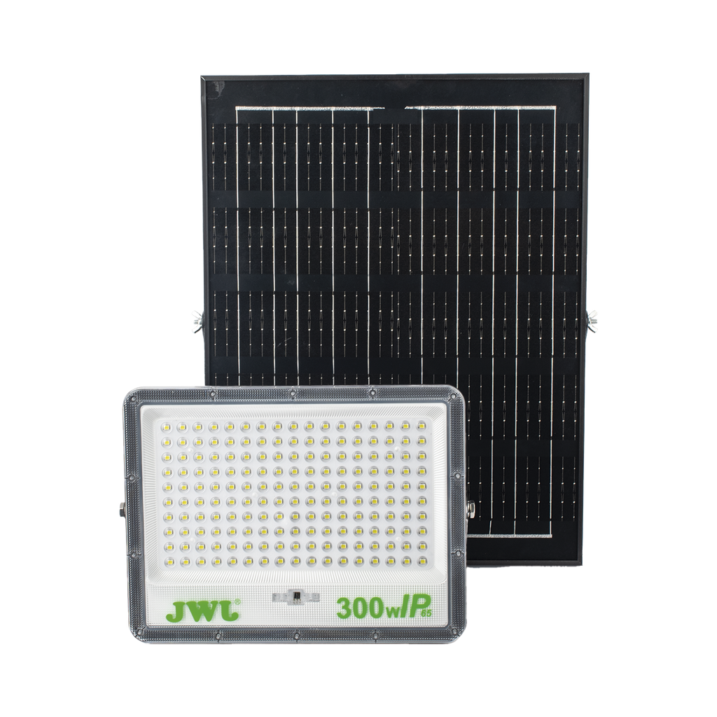 [JLRE-SOL-01-300N] Reflector de 300 W con Panel Solar /  Batería 3.2  V CD / T.C.C. 6 500 K / IP65.