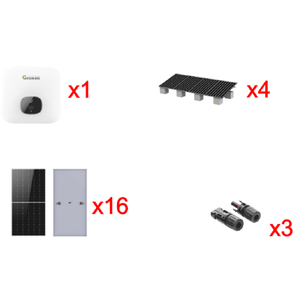 [MIN10000KIT1] Kit Solar Interconexion  / 10kW  220Vca / Inversor GROWATT / Montaje Incluido