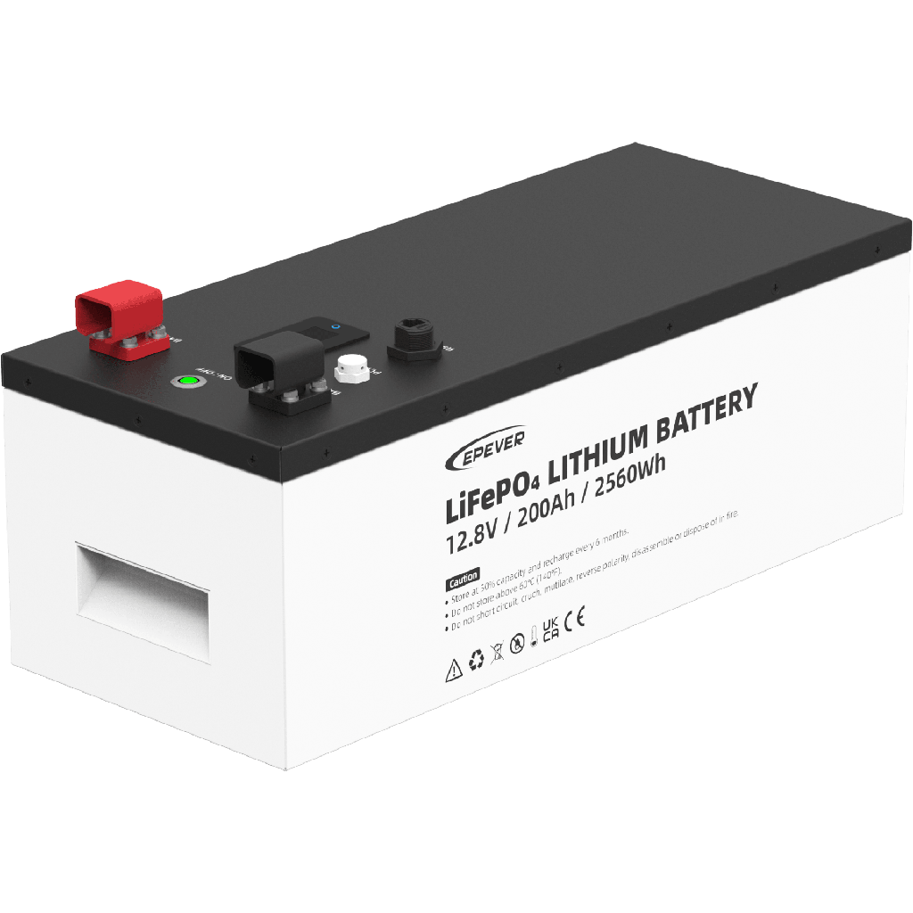 [LFP200EP128V2] Batería de litio LiFeO4 12.8Vcc, 200Ah, 2.56Kwh, Pantalla LCD para Monitoreo Local, Carcasa Metálica